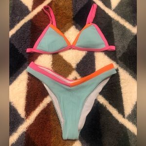 SHEIN Multi-Color Blue/Pink/Orange Bikini in excellent condition!